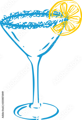 Lemonade glass lemon doodle