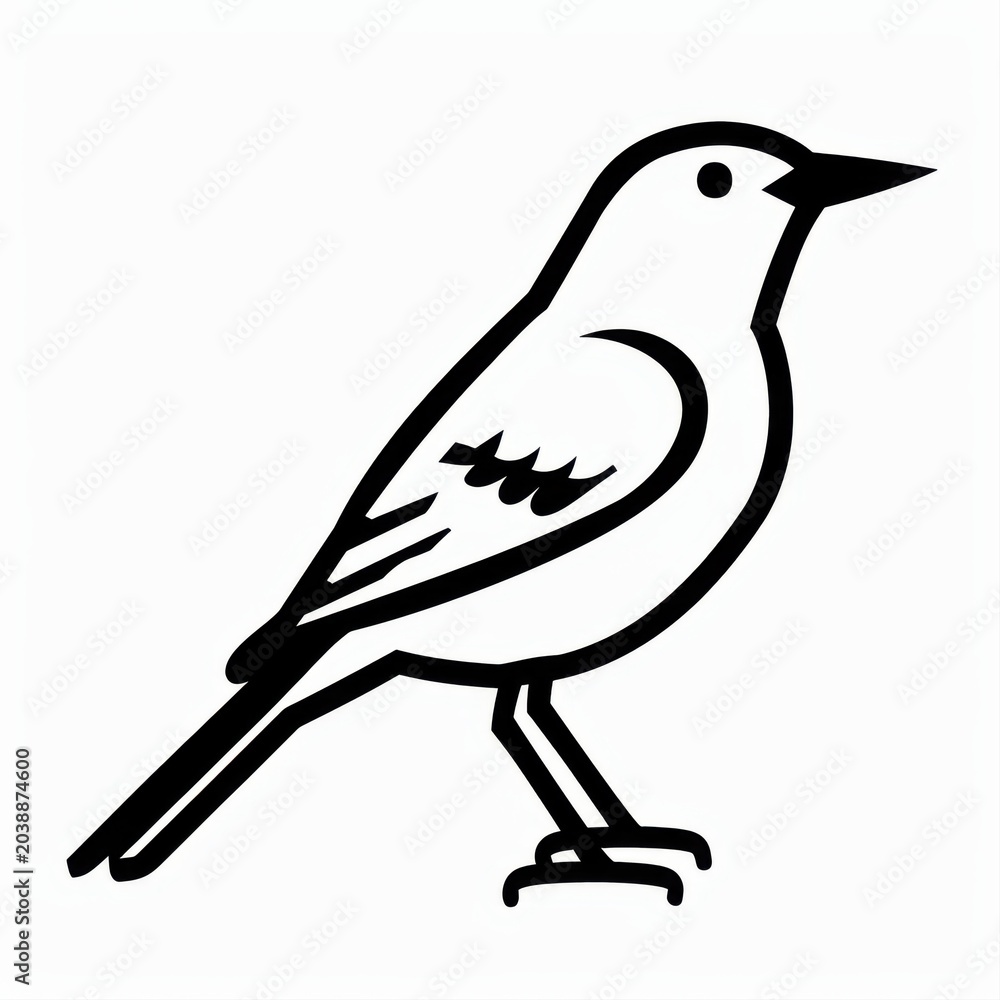 Obraz premium Elegant Simple Outline of a Bird Illustrating Nature and Freedom
