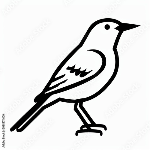 Elegant Simple Outline of a Bird Illustrating Nature and Freedom