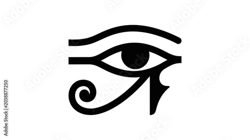 Tableau sur toile Ancient Egyptian eye symbol drawn in black on white background representing 2026