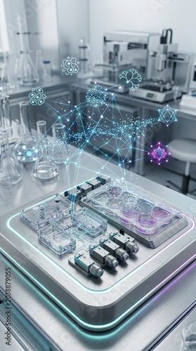 Biotechnology research with digital data visualization