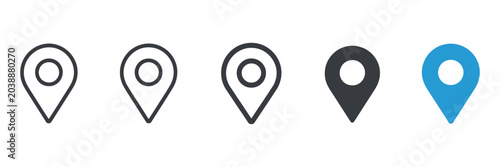 Bild auf Leinwand Location pin icon, minimal map marker vector for navigation apps, geotag pointer symbol, clean destination point sign pictogram concept for UI and GPS design