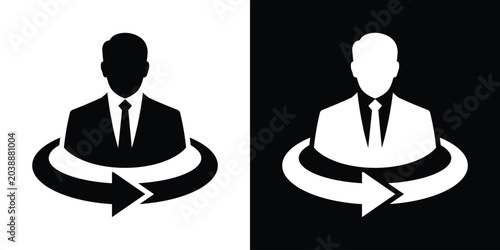 Fotografía Businessman icon surrounded by a circular arrow