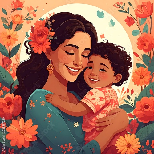 Maternal love blooming