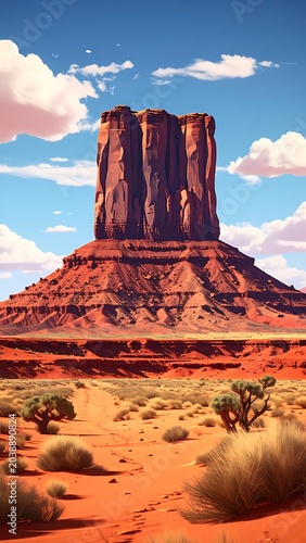 Monument Valley, sun lit