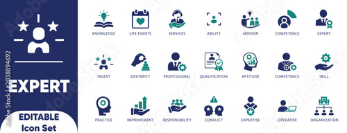 Quadro su tela Expert Solid icon set