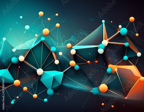 abstract background molecules technology with polygonal shapes