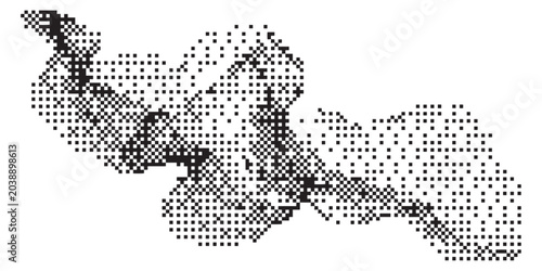 Tableau sur toile Abstract pixelated human figure in motion.