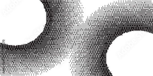Konstfotografi Black and White Abstract Circular Dot Pattern.