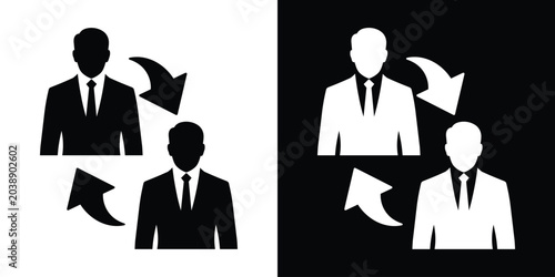 Bild auf Leinwand Employee rotation or replacement icon vector