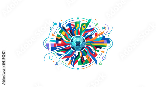 Colorful abstract geometric flag composition