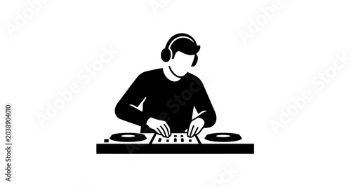 Obraz na płótnie dj silhouette on transparent background