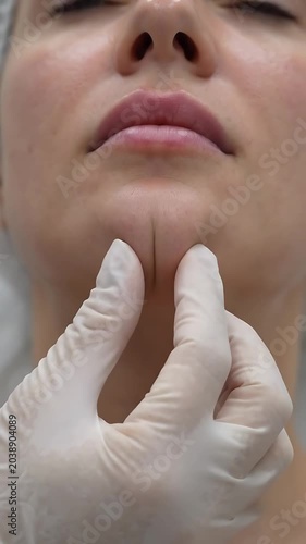 Close-Up of Woman's Lips and Neck With Smooth Natural Skin
