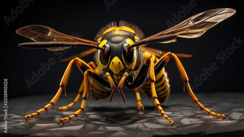 A photo of a wasp's segmented body