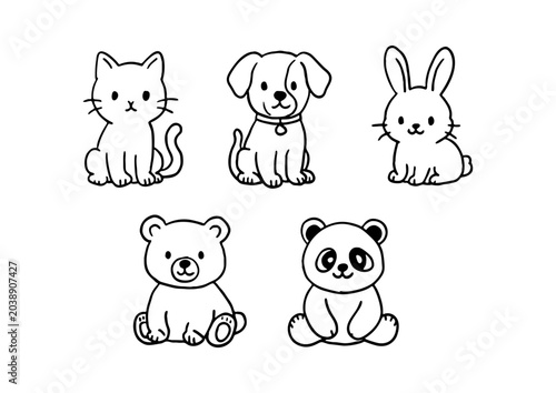 Photography set of funny animals