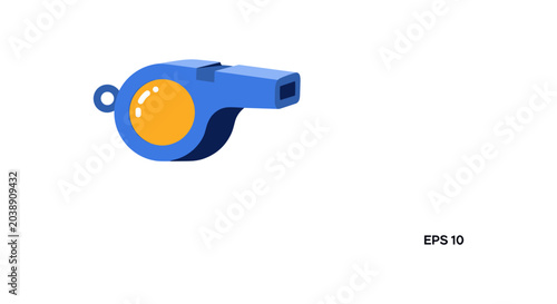Cuadro en lienzo Blue whistle with orange mouthpiece icon