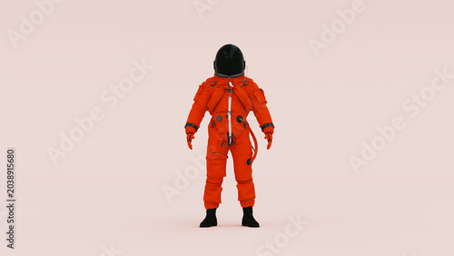 Standing Astronaut White Spacesuit Helmet Visor Clean Background Minimalist Studio Lighting Isolated Figure Sci Fi Futuristic 3d illustration