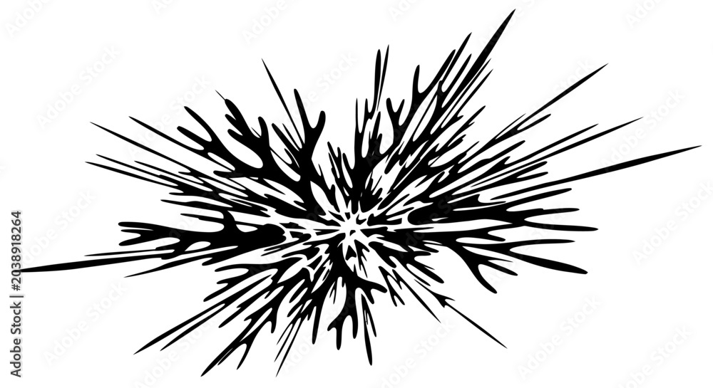 Naklejka premium Abstract explosion of coral fragments creates sharp organic shapes on white background