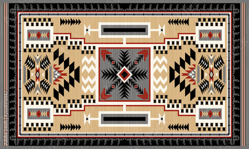 Foto Navajo storm pattern rug style vector