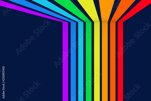 Decorative Rainbow Corner Stripes Vector Background