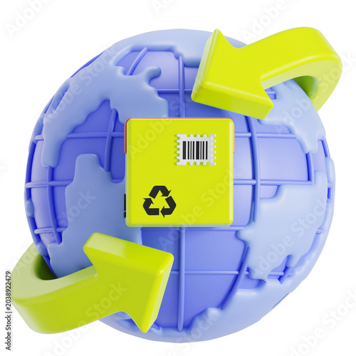 Export import industry 3D illustration