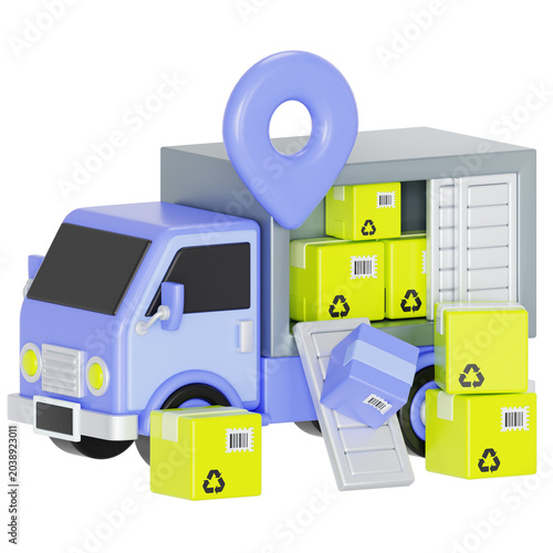 Package arrived 3D illustration