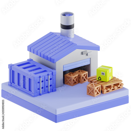 Warehouse 3D illustration