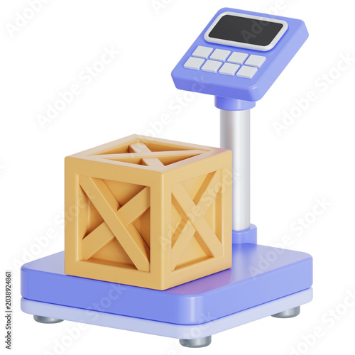 Weigh goods 3D illustration