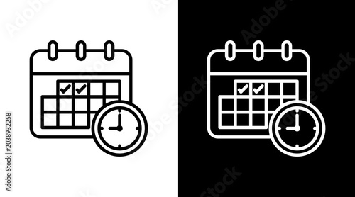 Bild auf Leinwand Discipline Black White Icon Set Design