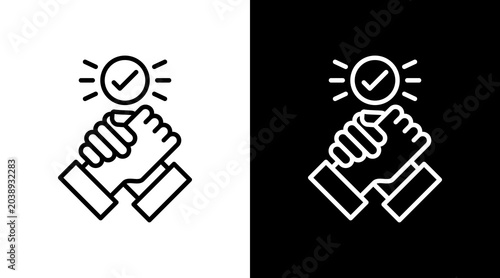 Schilderij op canvas Trust Black White Icon Set Design