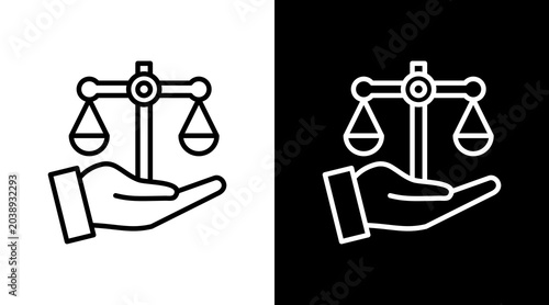 Tableau sur toile Ethics Black White Icon Set Design