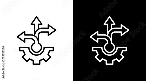 Bild auf Leinwand Flexibility Black White Icon Set Design