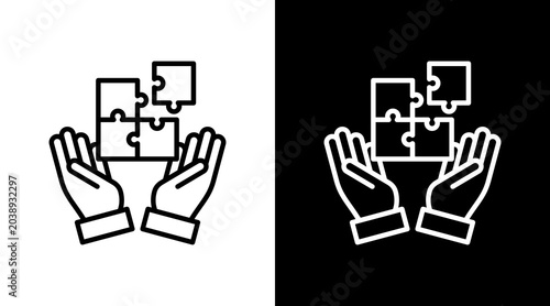 Bilde på lerret Integrity Black White Icon Set Design