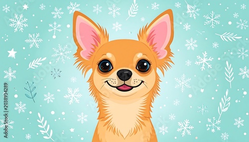 Chihuahua Portrait with Winter.