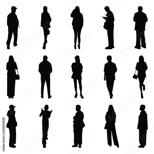 Photos Vector collection set of individual people silhouettes.