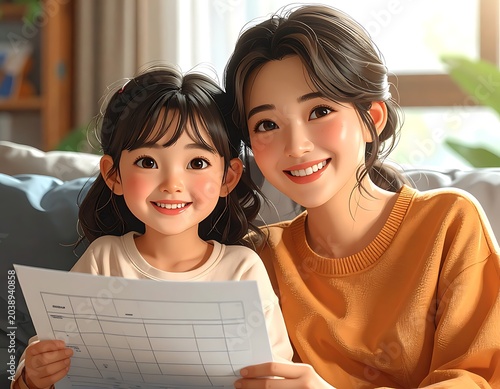 Happy parent and child