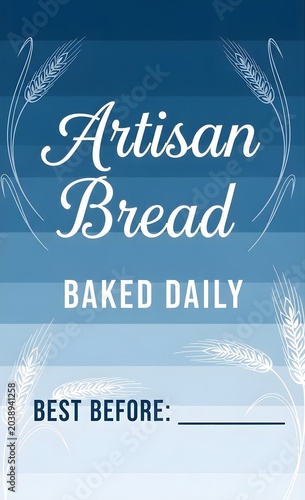 bread advertisement label Artisan bread baked daily best before