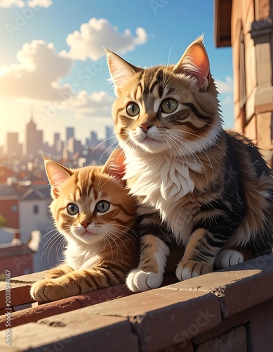Kittens on rooftop