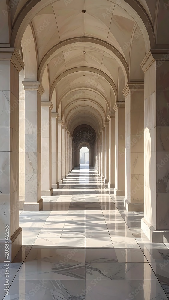 Fototapeta premium Arched marble colonnade.