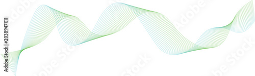 Konstfotografi Green, wavy, abstract, ribbon-like, vector, design element, background, texture