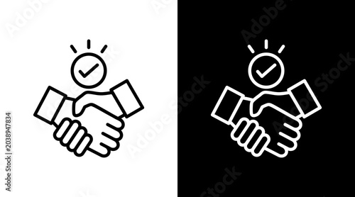 Bild auf Leinwand Commitment Black White Icon Set Design