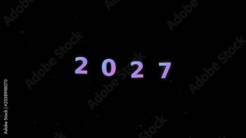 New Year 2027 Floating Numbers on a Starry Dark Background for Celebrations
