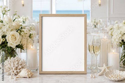 frame mockup and wedding table decoration