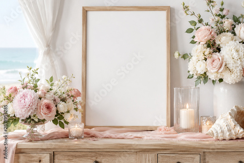 frame mockup wedding, flower