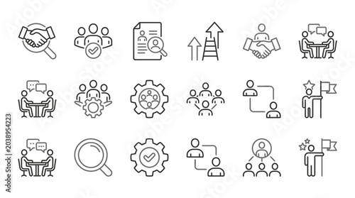 Photos Business icons and teamwork symbols.