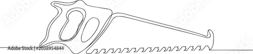 Fotografie Continuous line drawing of a handsaw