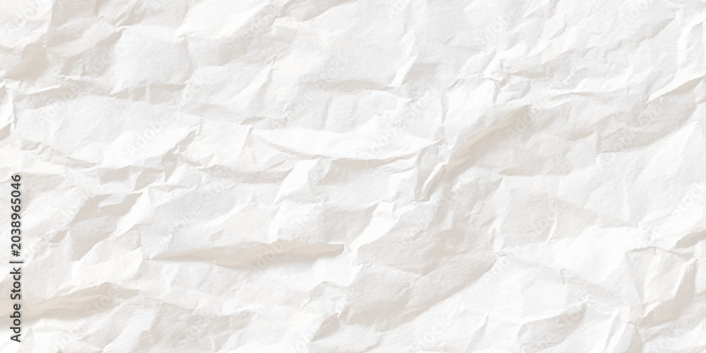 Fototapeta premium White crumpled paper texture background vector illustration