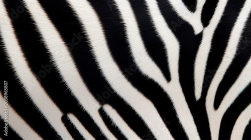 A photo of a zebra's striped pattern