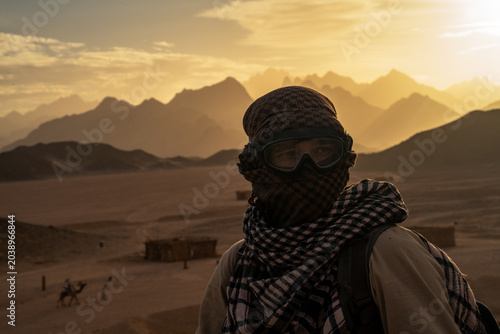 Photos Epic mystery desert survivor profile portrait