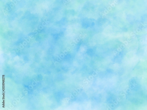 水彩風淡いミントブルー背景テクスチャのイラスト / Watercolor soft pastel mint blue background texture illustration